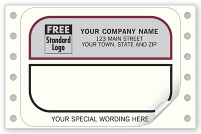 Mailing Labels, Continuous, White w/ Gray Return Area 9374