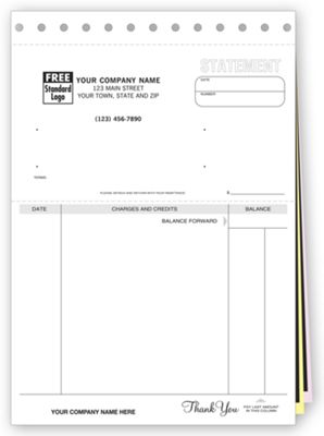 Classic Unlined Statements with Carbons 95