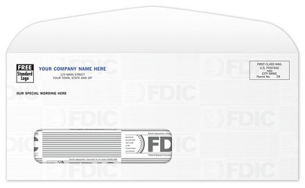 24# White FDIC Tint #10 Window Envelope 9 1/2 X 4 1/8