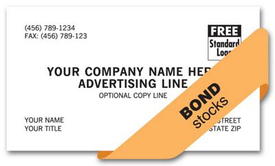Value Business Cards, 1 or 2 ink colors, bond stock BC500