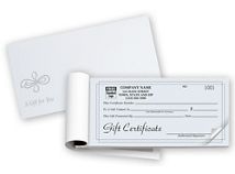 Contemporary Gift Certificates, Booked, Carbonless