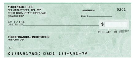 Personal Check - Green Marble