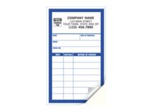 Small Service Record Label, Roll, Paper, White with Blue