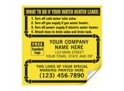 Water Heater Service Labels, with Pipe Border, Vinyl