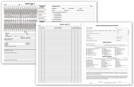 Four-Page Dental Exam Record, With Treatment Plan