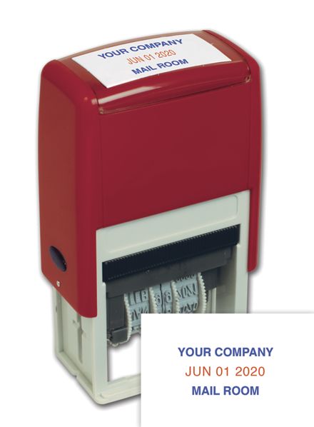Self-Inking Plastic Date Stamp - Two Color