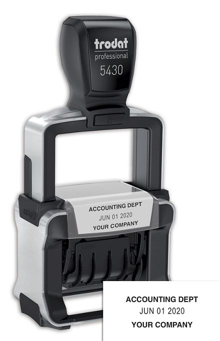 Self-Inking Metal Dater Stamp - One Color