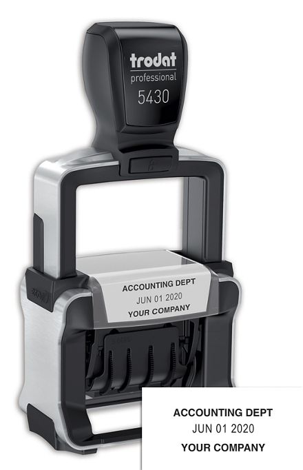 Self-Inking Metal Date Stamp - One Color