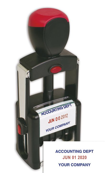Self-Inking Metal Dater Stamp - Two Color