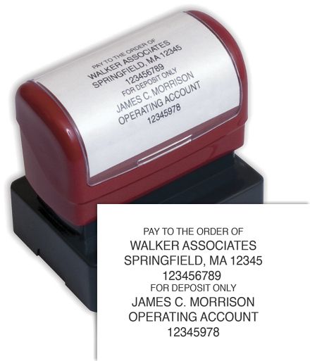 Pre-Inked Endorsement Stamp - Widely Accepted Layout