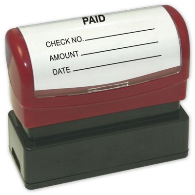 Paid with check amount Stamp - Pre-Inked D2094