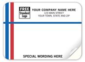 Continuous Mailing Label RD/BU Blank