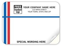 Continuous Mailing Label RD/BU Blank