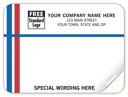 Continuous Mailing Label RD/BU Blank