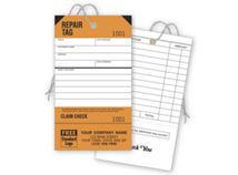 Repair Tags, Service, Orange, Detachable Claim Check