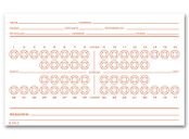 Dental Exam Card File Record, Numbered Teeth System C