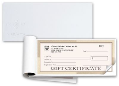 Santa Fe Gift Certificates, Booked, Carbonless, Tan D856B