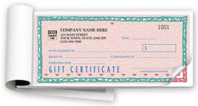 St. Croix Gift Certificates, Booked,  Carbonless, Pink D862B