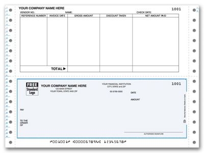 Continuous Bottom Accounts Payable Check DCB275