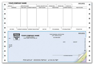 Continuous Bottom 6 1/2 Payroll Check DCB311