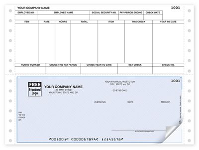 Continuous Bottom Payroll Check DCB318