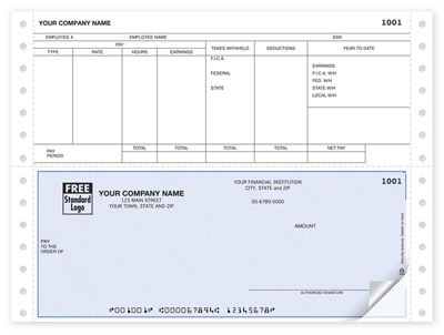 Continuous Bottom Payroll Check DCB325