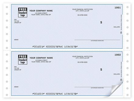 Continuous 3 1/2 Unlined Check, QuickBooks Compatible