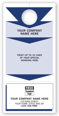 Doorknob Hanger with Perforated Business Card DH86