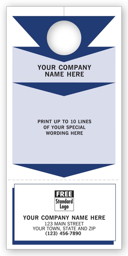 Doorknob Hanger with Perforated Business Card