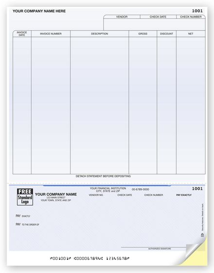 Laser Bottom Accounts Payable Check, 7.5 Voucher