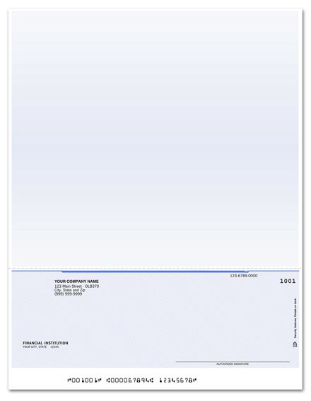 Laser Bottom Payroll Check, Unformatted 7.5 Voucher