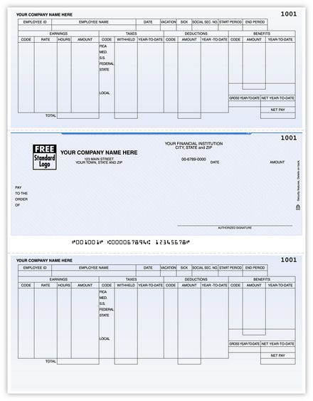 Laser Checks, Payroll, Compatible with Microsoft Dynamics