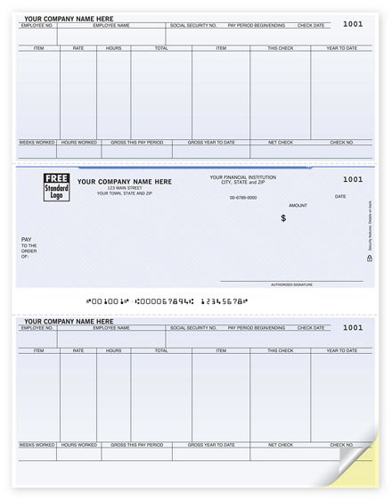 Laser Checks, Payroll, Compatible with Sage/Peachtree