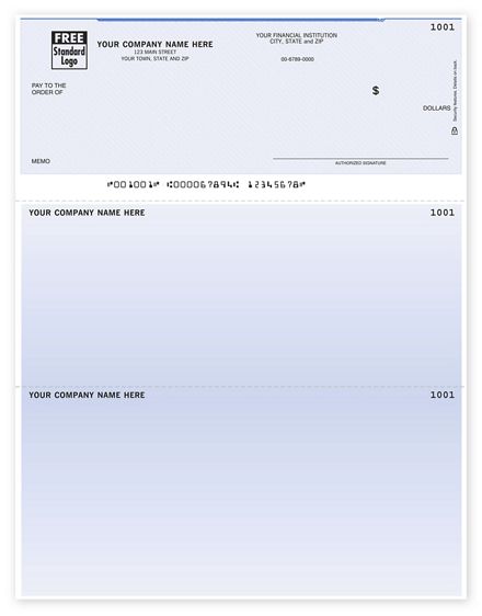 Unlined Laser Check, Microsoft Office Accounting Compatible