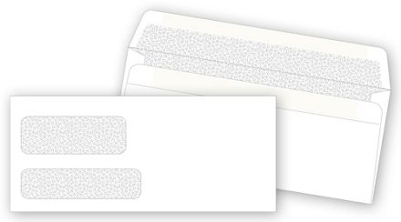 2-Window Confidential Self Seal Envelope 3-7/8 x 8-7/8
