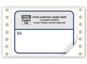 Blue and Gray Continuous Mailing Label