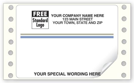 Cont Blue Gray Stripe Mailing Label 4 x 2 7/8