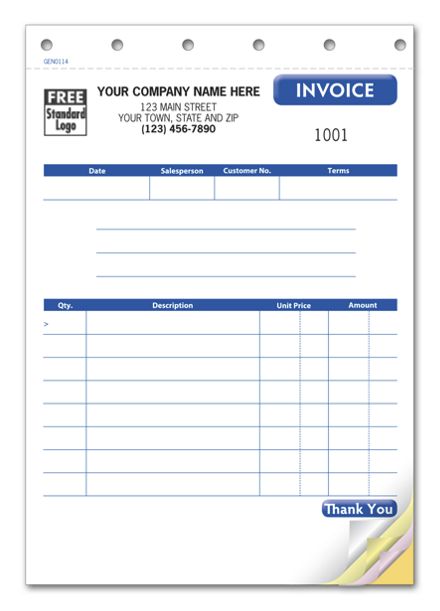 Compact Invoice, Carbonless