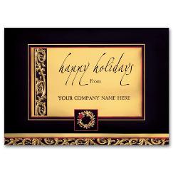 Distinction In Gold Business Holiday Card