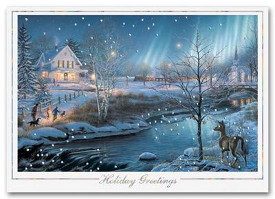Captivating Northern Lights Holiday Card H56951
