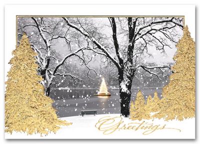 Business Christmas Cards - Lakeside Shimmer H58820