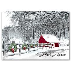Cozy In The Country Discount Christmas Card