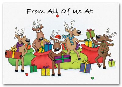 Discount Christmas Cards - Jolly Reindeer H59833