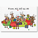 Discount Christmas Cards - Jolly Reindeer H59833