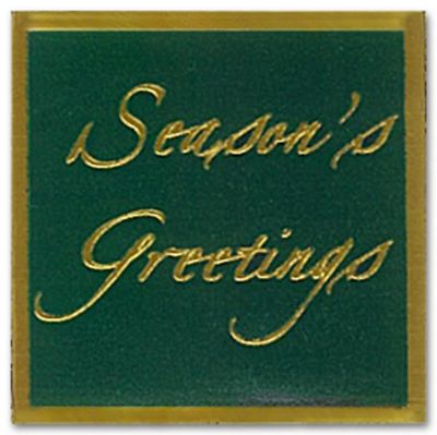 Square Green Gold Season's Greeting Christmas Envelope Seal H9950S