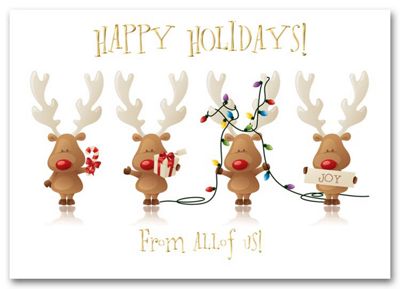 Cheery Reindeer Holiday Card