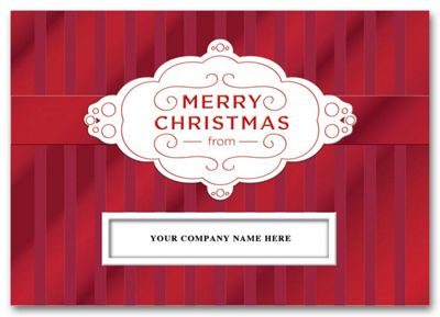 Striped Satin Christmas Card HH1649
