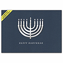 Silver Menorah Hanukkah Card HH1677