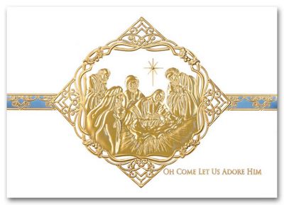 Religious Christmas Cards - Reverent Adoration HM09018
