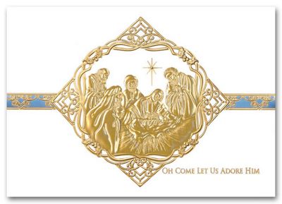 Religious Christmas Cards - Reverent Adoration